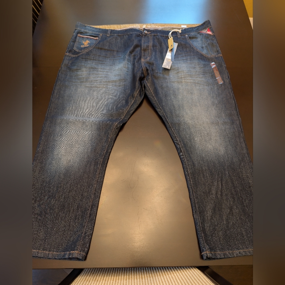 Santa Monica Men's Blue Jeans Size 54" Waist X 30" Length 🔥 Big Size